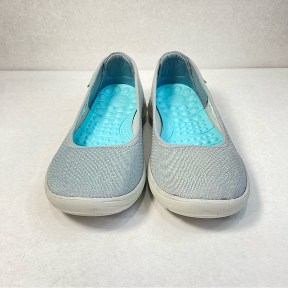 Crocs Reviva Comfort Slip On Ballet Flats Shoes Light Grey/ Aqua; Women’s Size 6 - Picture 9 of 16